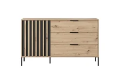 Komoda AMARA szufladami do sypialni dąb artisan antracyt