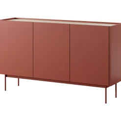Komoda ANVIL 02 ceramic red / dąb linea