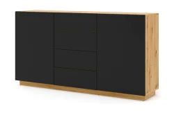 Komoda AURA KOM2D4S 164 dąb artisan / czarny mat