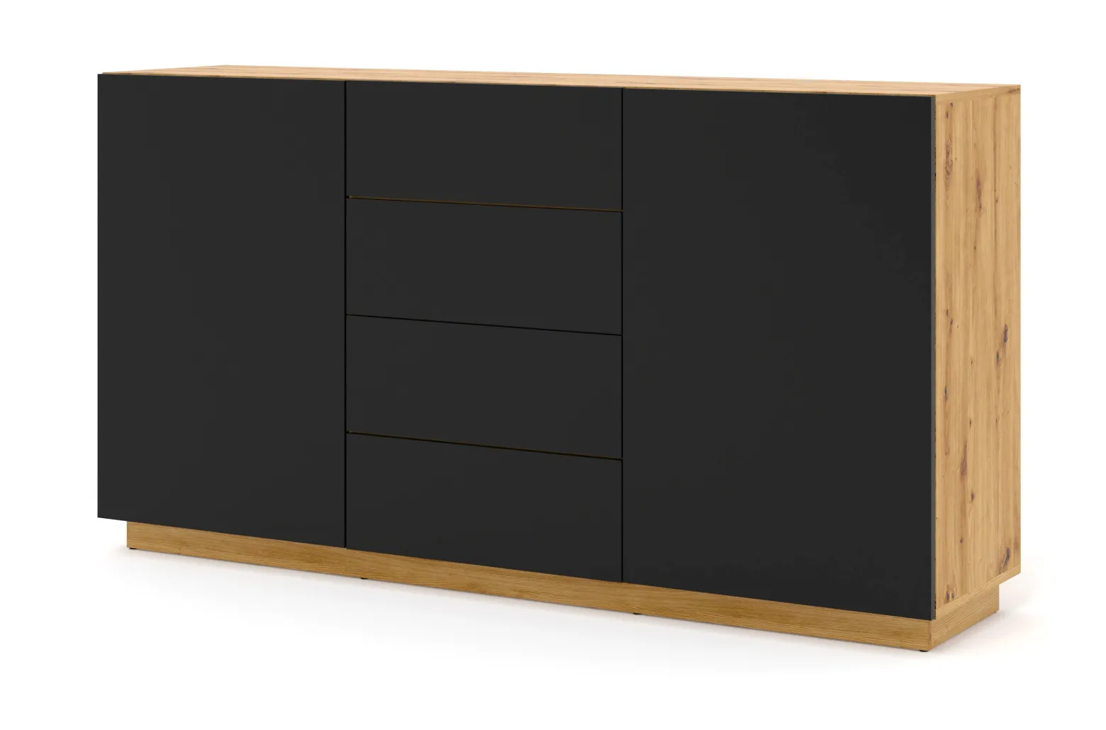 Komoda AURA KOM2D4S 164 dąb artisan / czarny mat