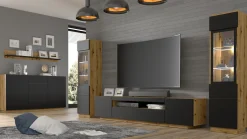 Komoda AURA KOM2D4S 164 dąb artisan / czarny mat