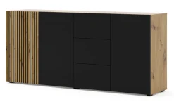 Komoda AURIS 3D3S 180 cm dąb artisan / czarny mat