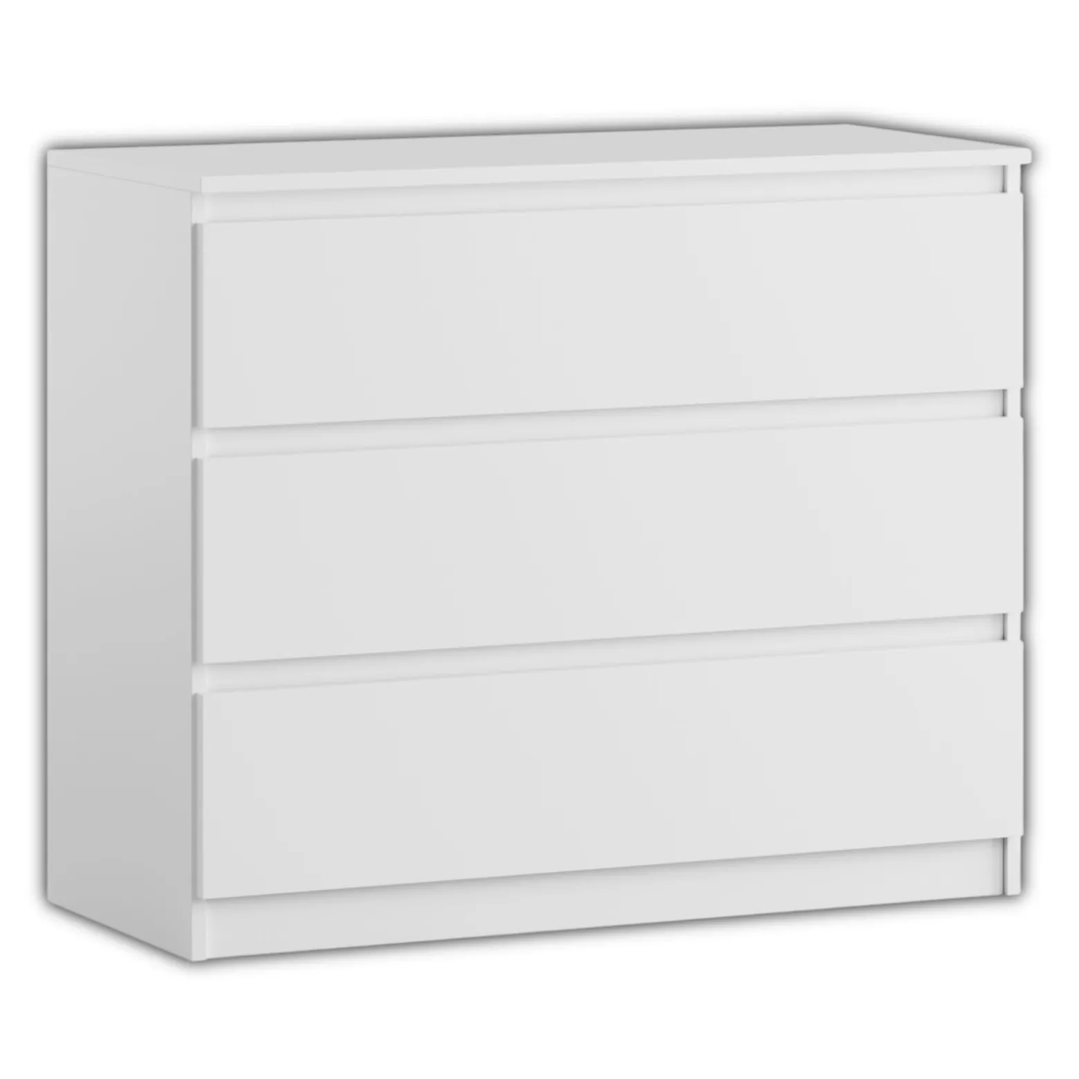 Komoda BASIC 3 szuflady – Biały | 90x75x40 cm