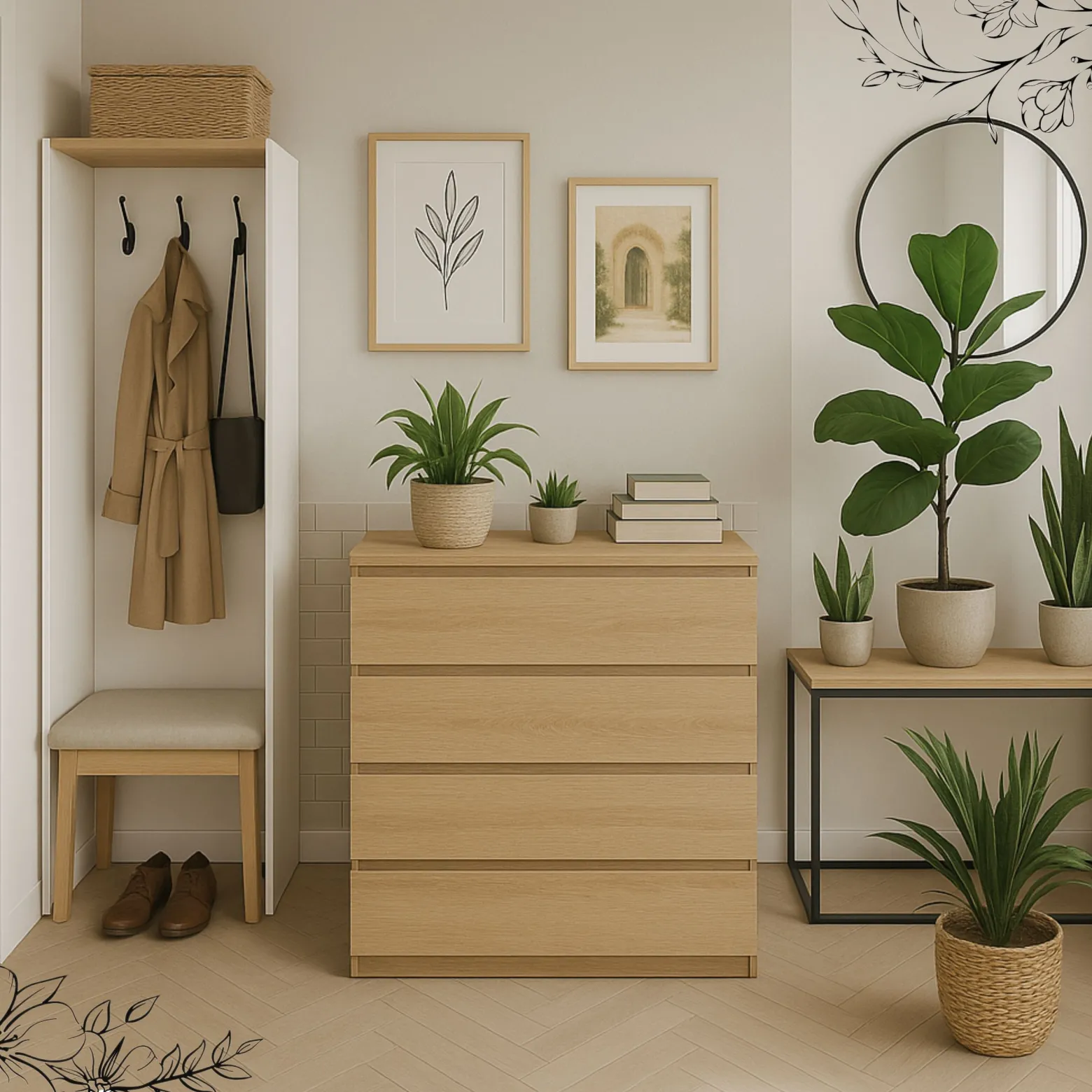 Komoda BASIC 4 szuflady – Dąb Sonoma | 90x97x40 cm