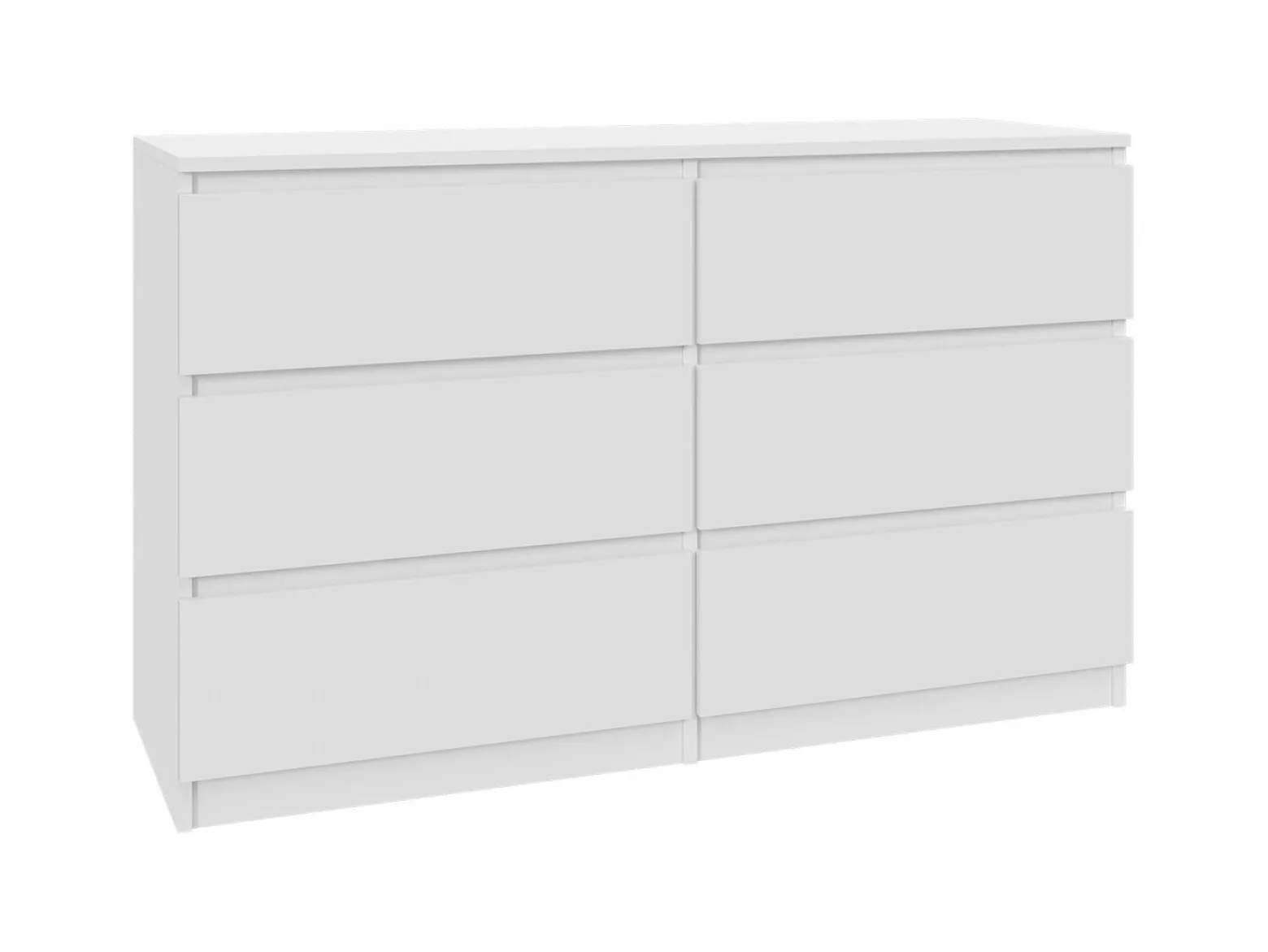 Komoda Biała 120 cm - 6 Szuflad, Przestronna i Funkcjonalna