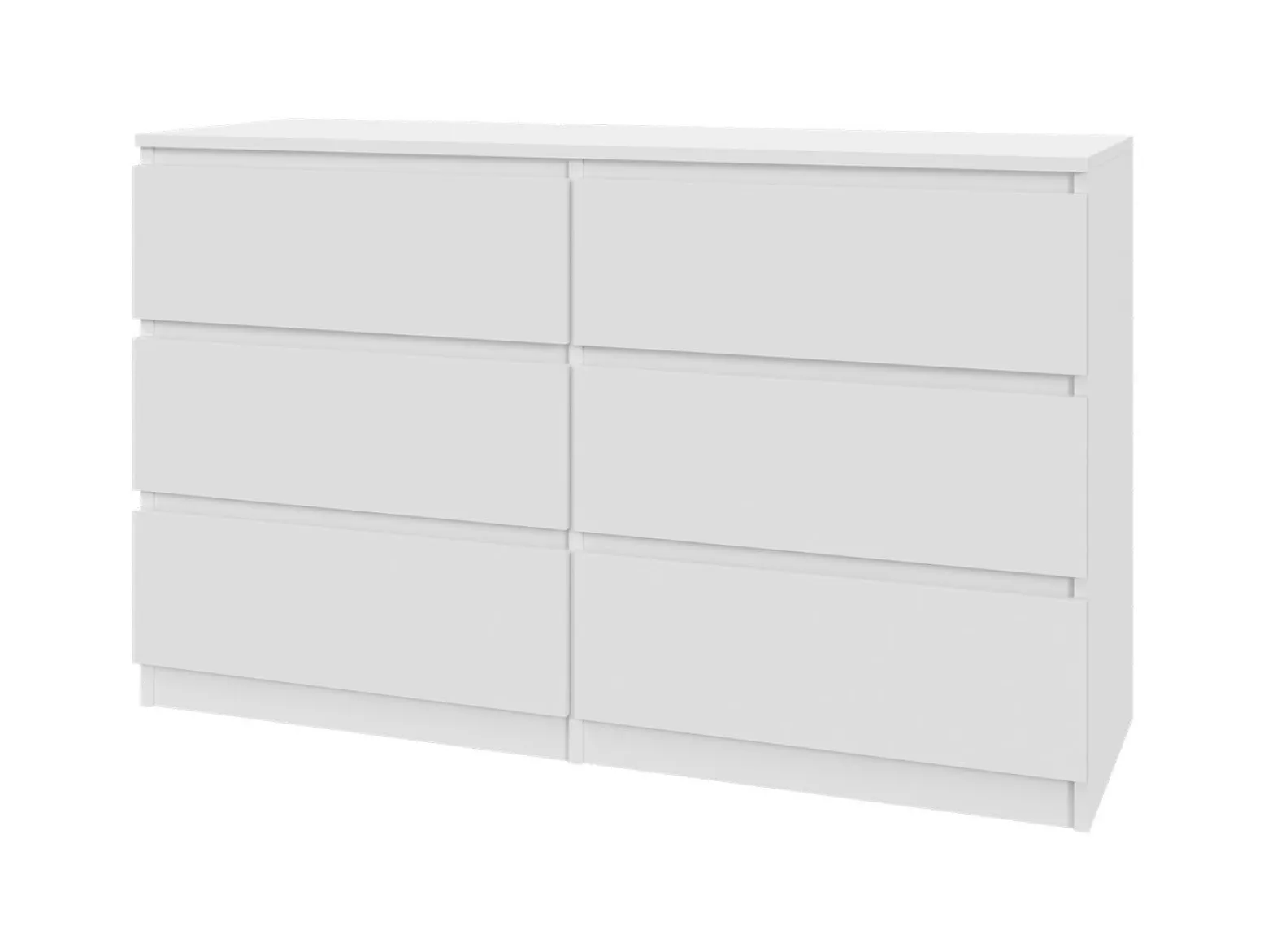 Komoda Biała 120 cm - 6 Szuflad, Przestronna i Funkcjonalna