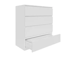Komoda biała 90cm - 4 szuflady, nowoczesny design PL