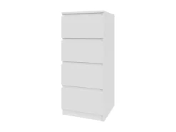 Komoda biała 40cm - 4 szuflady, nowoczesny design PL