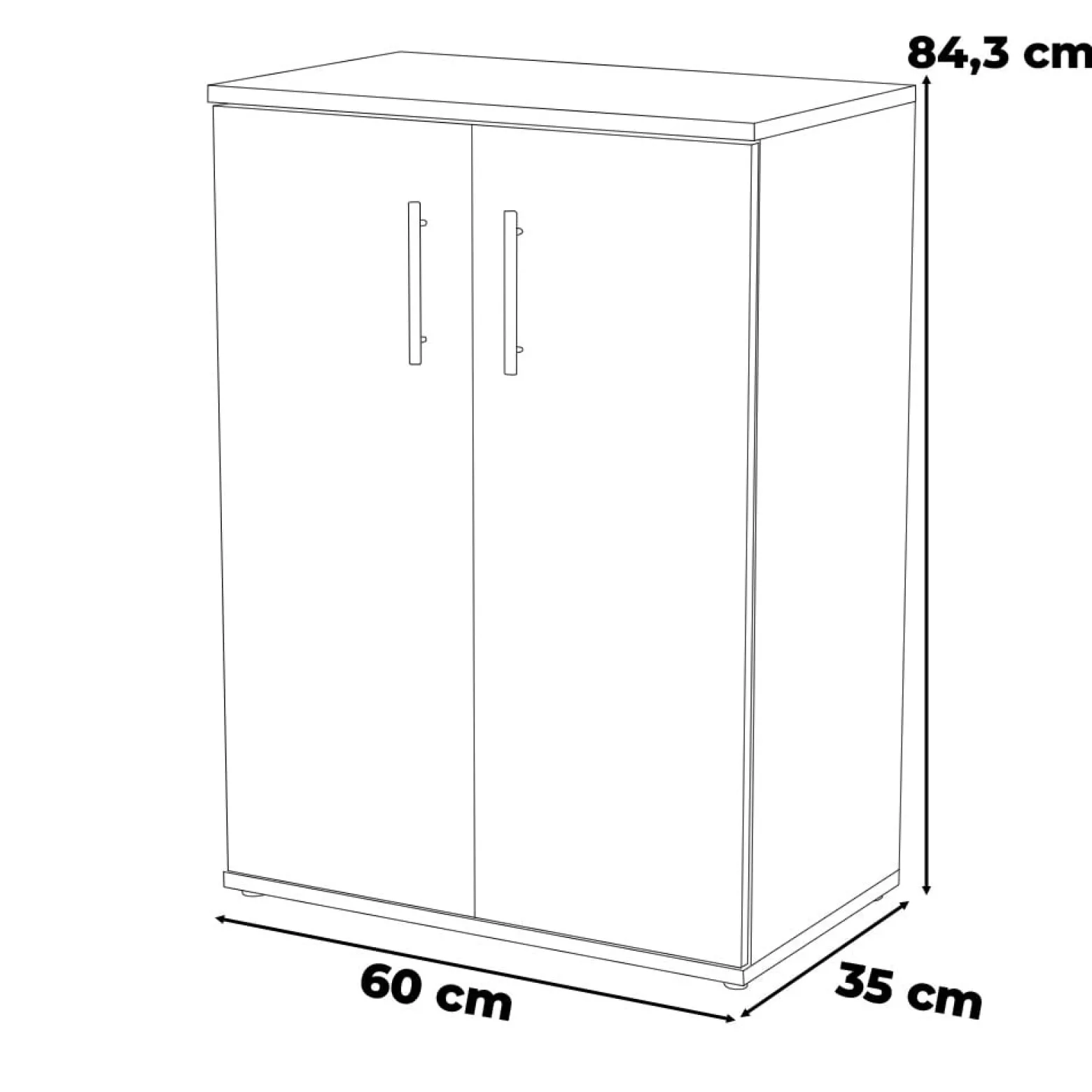 Komoda biała szafka do salonu sypialni 60cm drzwiczki półka