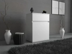 Komoda biała z szufladą szafka 60cm nowoczesna bezuchwytowa