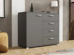 Komoda Brixton 100 cm Antracytowa nowoczesna