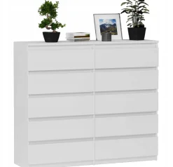 Komoda 140cm 10 szuflad szafka FRAMIRE R-140-S10 biała