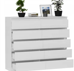 Komoda 140cm 10 szuflad szafka FRAMIRE R-140-S10 biała