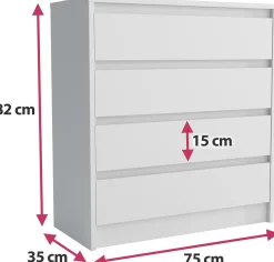 Komoda 75 cm z szufladami dąb sonoma ARTEGO