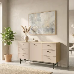Komoda 150 cm z szufladami do salonu na nóżkach EVORIA