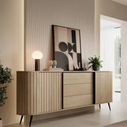 Komoda 196 cm z szufladami LOVEL dąb cremona