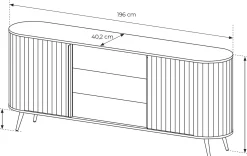 Komoda 196 cm z szufladami LOVEL dąb cremona