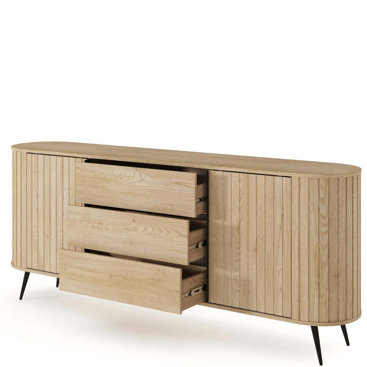 Komoda 196 cm z szufladami LOVEL dąb cremona