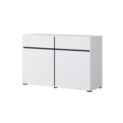 Komoda CROSS 2D2S 119cm biała/czarna