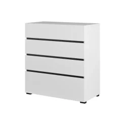 Komoda CROSS 4S 80cm biała/czarna