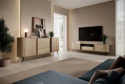 Komoda dąb cremona w stylu japandi do salonu KAMA