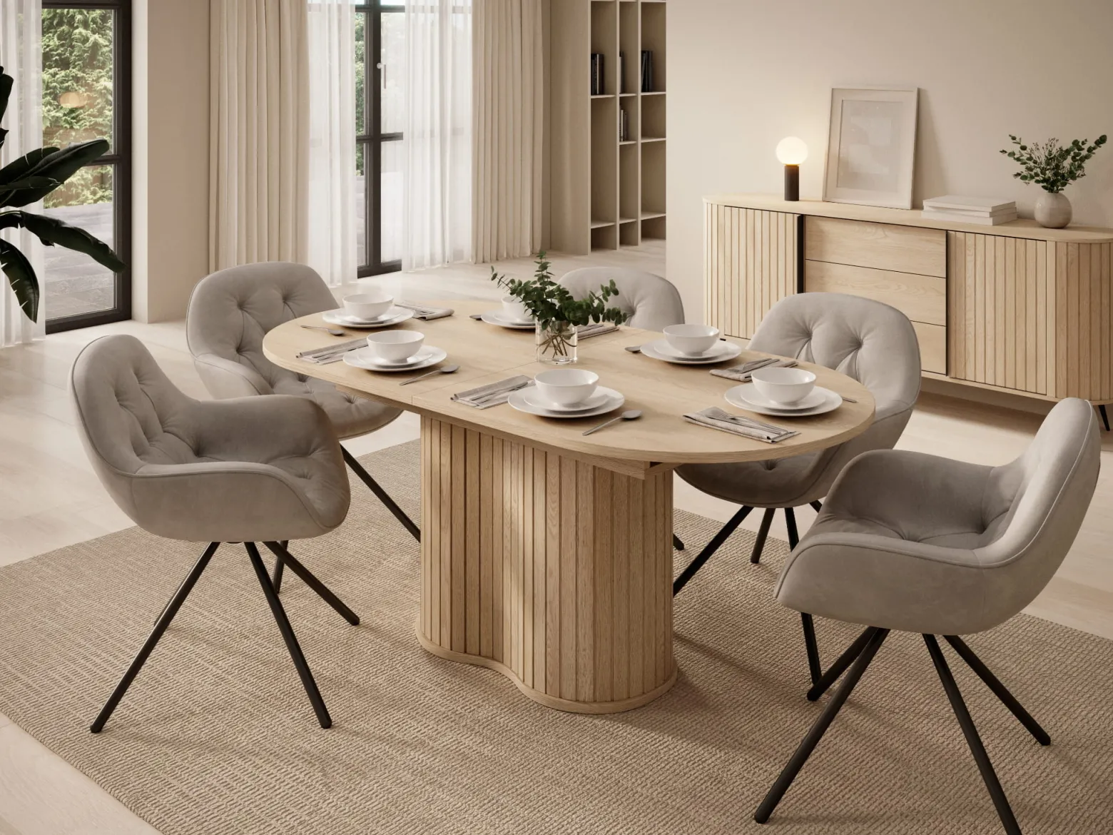 Komoda dąb cremona w stylu japandi do salonu KAMA