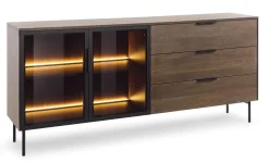 Komoda do salonu 2D3S + LED LUMIN w kolorze Dąb Dunin