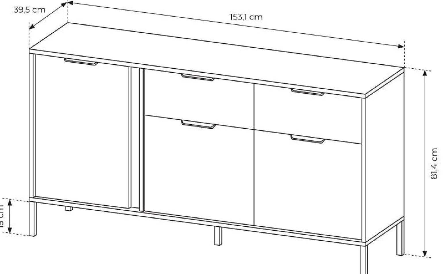 Komoda do salonu LARYSA B - antracyt