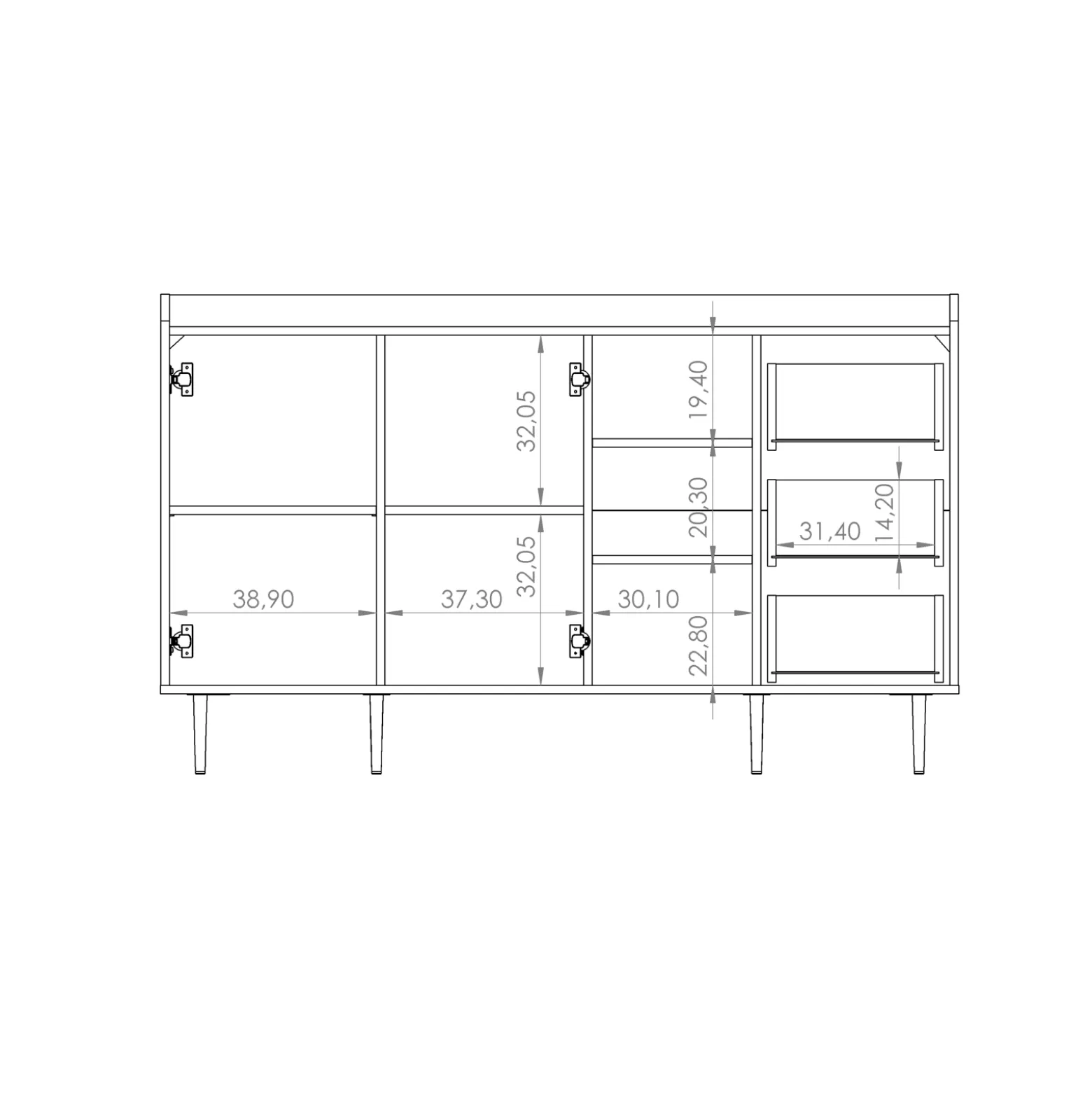 Komoda do salonu Nero K2D3SZ
