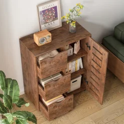 Komoda do salonu retro pojemna drewniana praktyczna