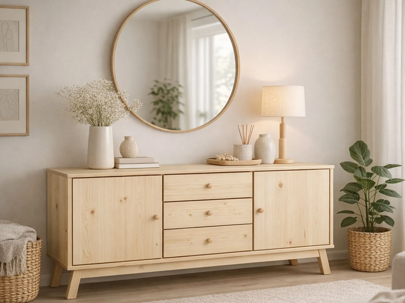 Komoda drewniana 160 cm OREGON WOOD II, kolor sosnowy