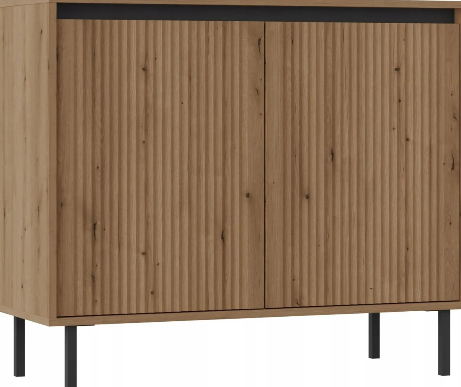 KOMODA GLAMOUR 100 cm RYFLE Nóżki METAL 2D DĄB EVOKE OSAKA
