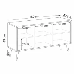 Komoda GOLD biała + złote dodatki