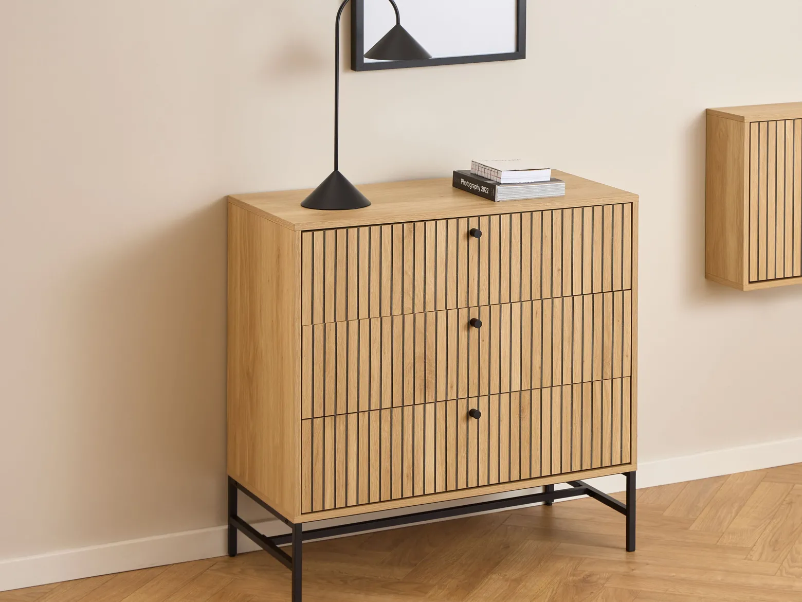 Komoda Harper Lamel 80x80 cm z 3 szufladami