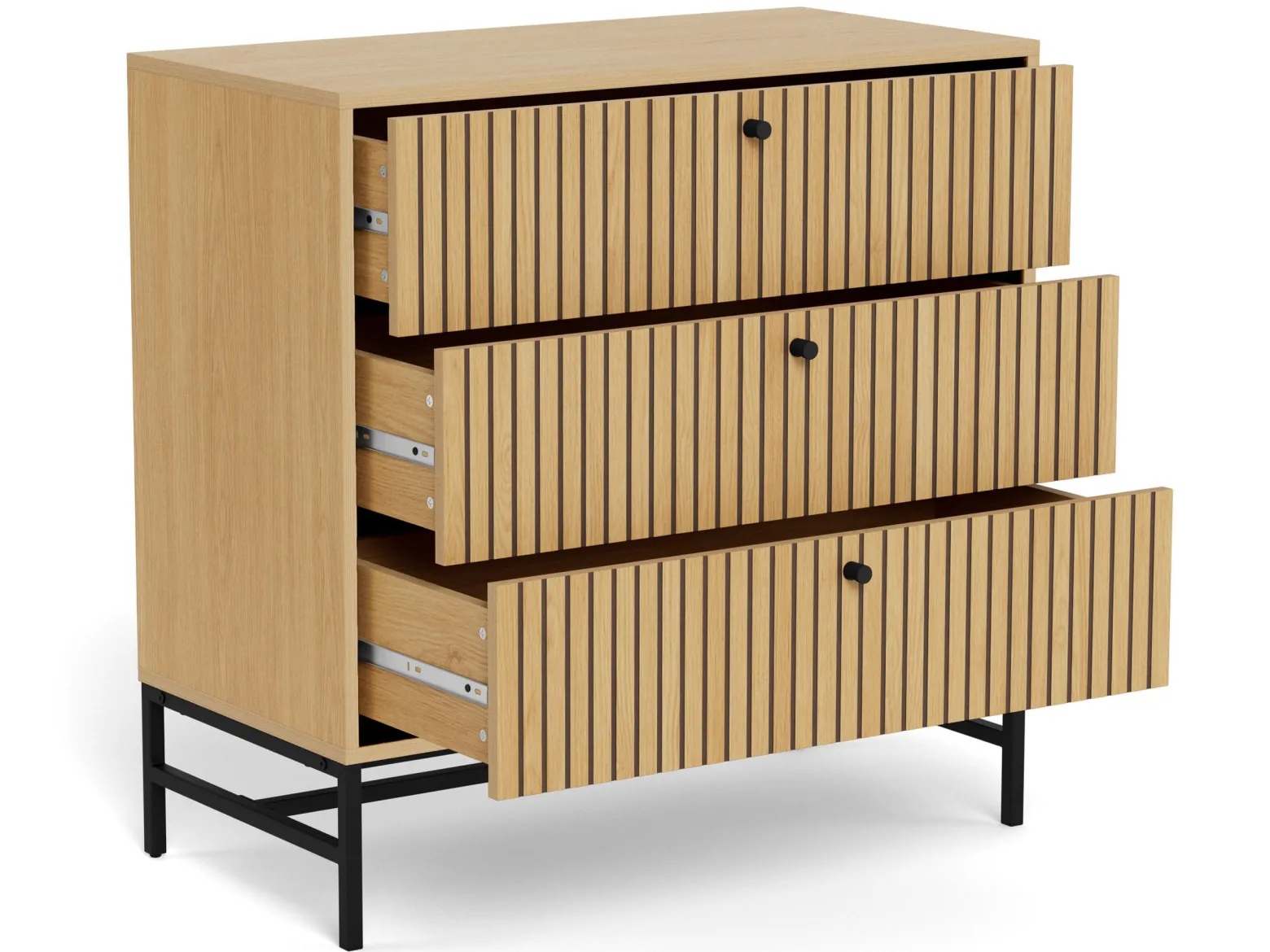 Komoda Harper Lamel 80x80 cm z 3 szufladami