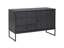 Komoda III drewno i metal MEGAN LOFT, kolor antracyt