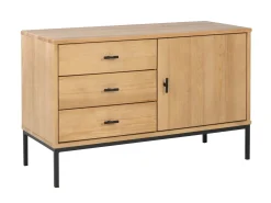 Komoda III drewno i metal SIRIO LOFT, kolor dębowy