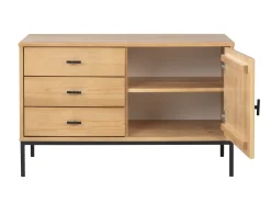 Komoda III drewno i metal SIRIO LOFT, kolor dębowy