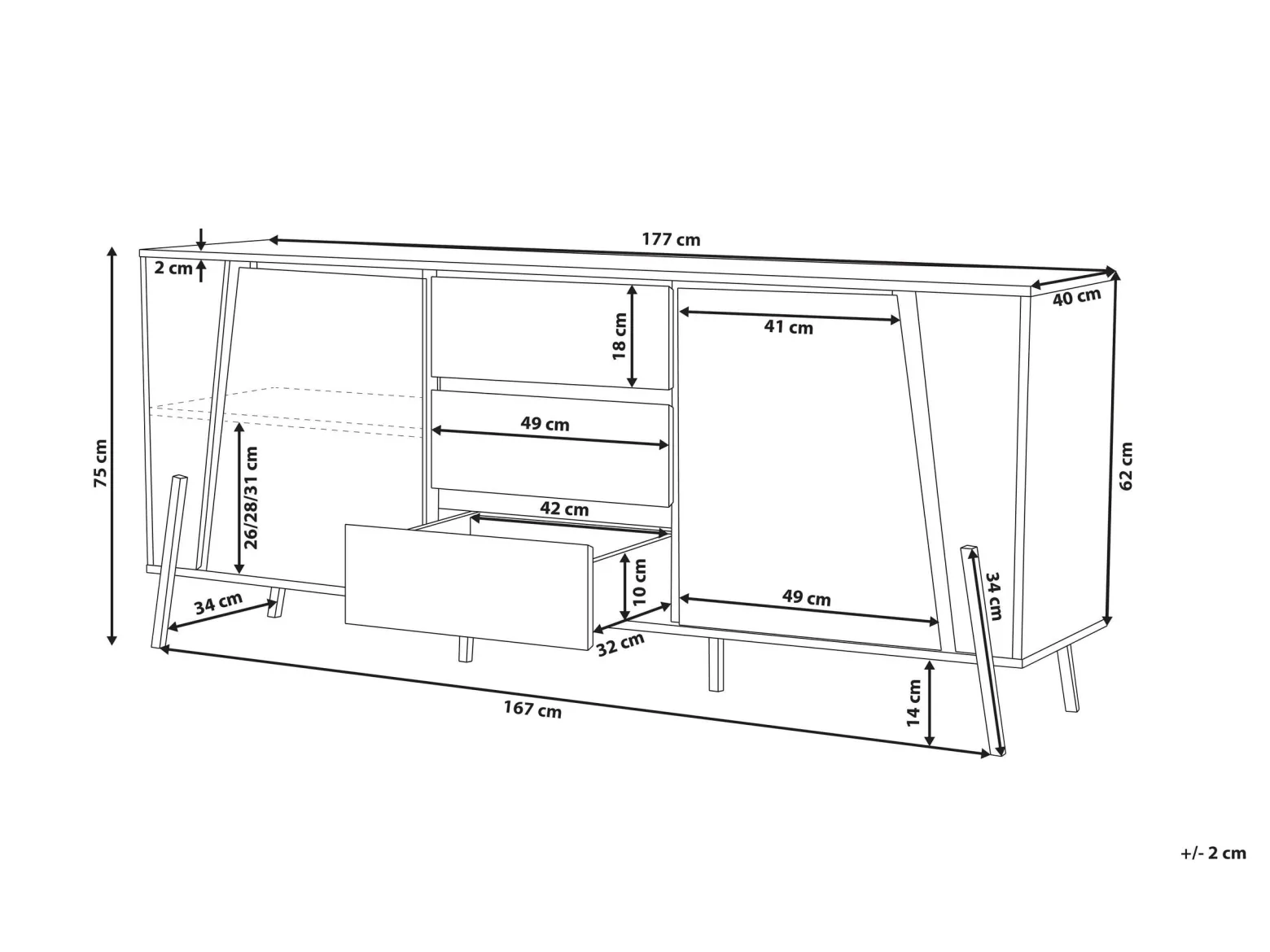 Komoda jasne drewno industrialna