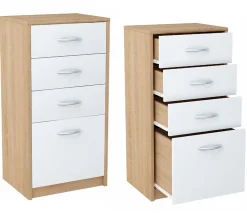Komoda K026 Dąb Sonoma-Biały 85x45x35 cm Bestseller