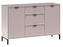 Komoda LINK LS-2 kaszmir 135 cm RYFLOWANE FRONTY
