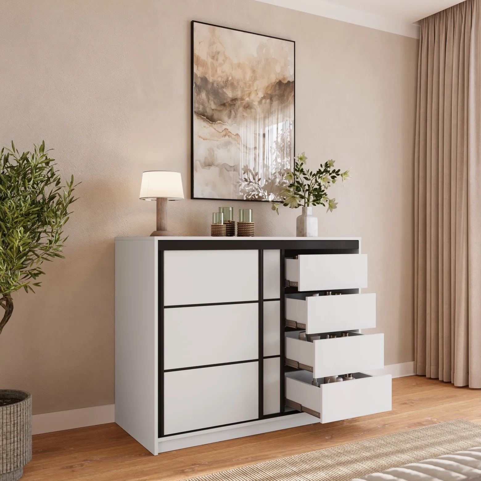 Komoda LOFT dwudrzwiowa 120 cm dąb artisan