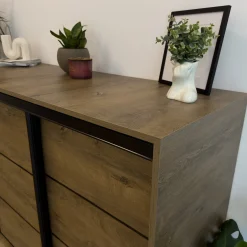 Komoda LOFT trzydrzwiowa 180 cm biały