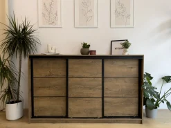 Komoda LOFT trzydrzwiowa 180 cm biały