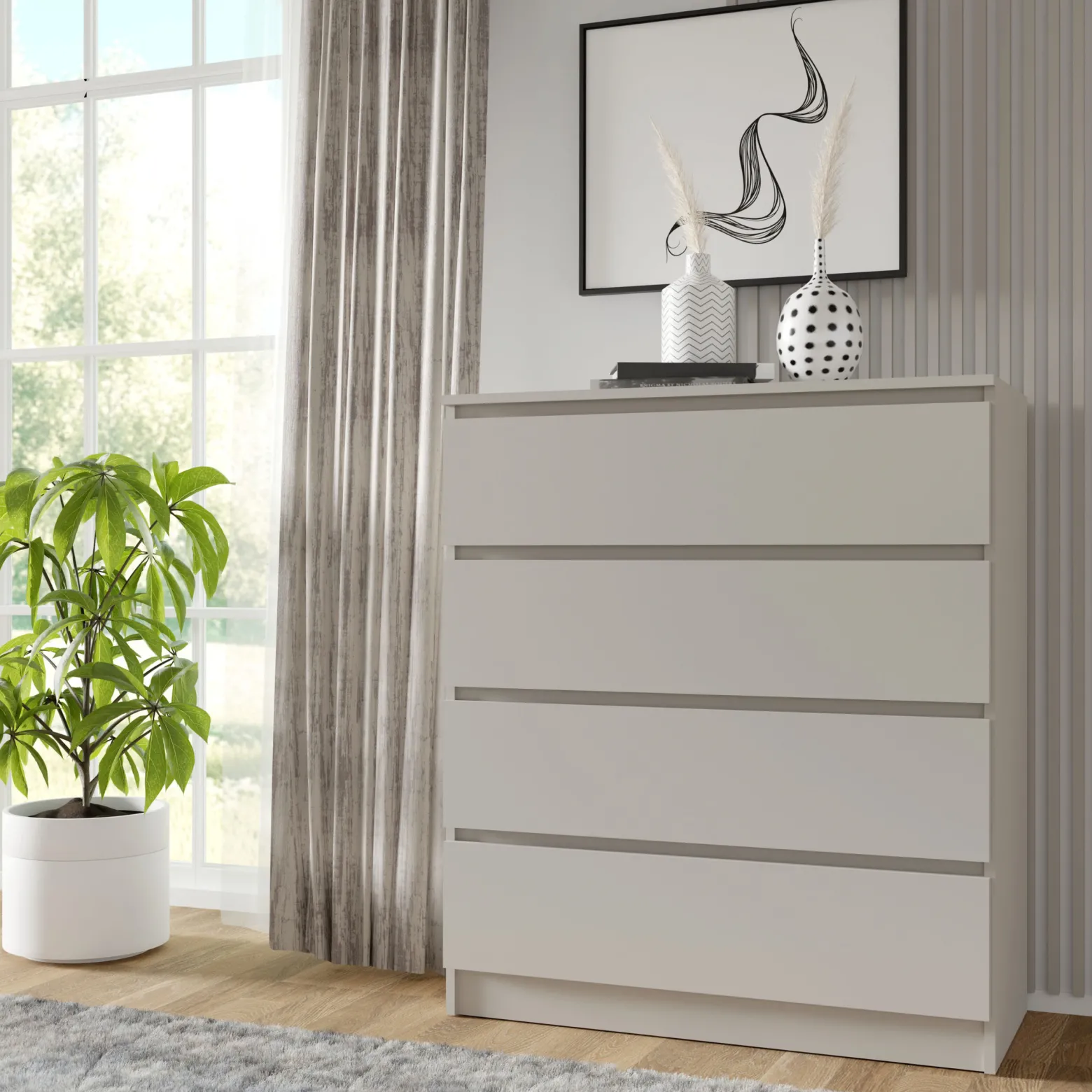 Komoda MAJA S4 90 cm kaszmir 4 szuflady