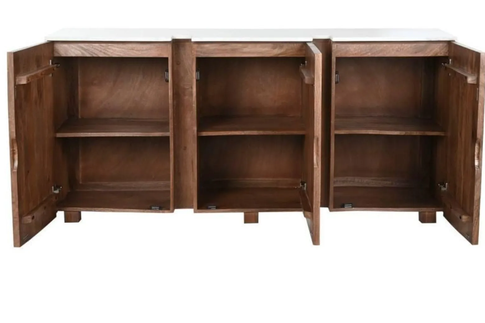 Komoda mango z marmurowym blatem 76x162,5x47 cm