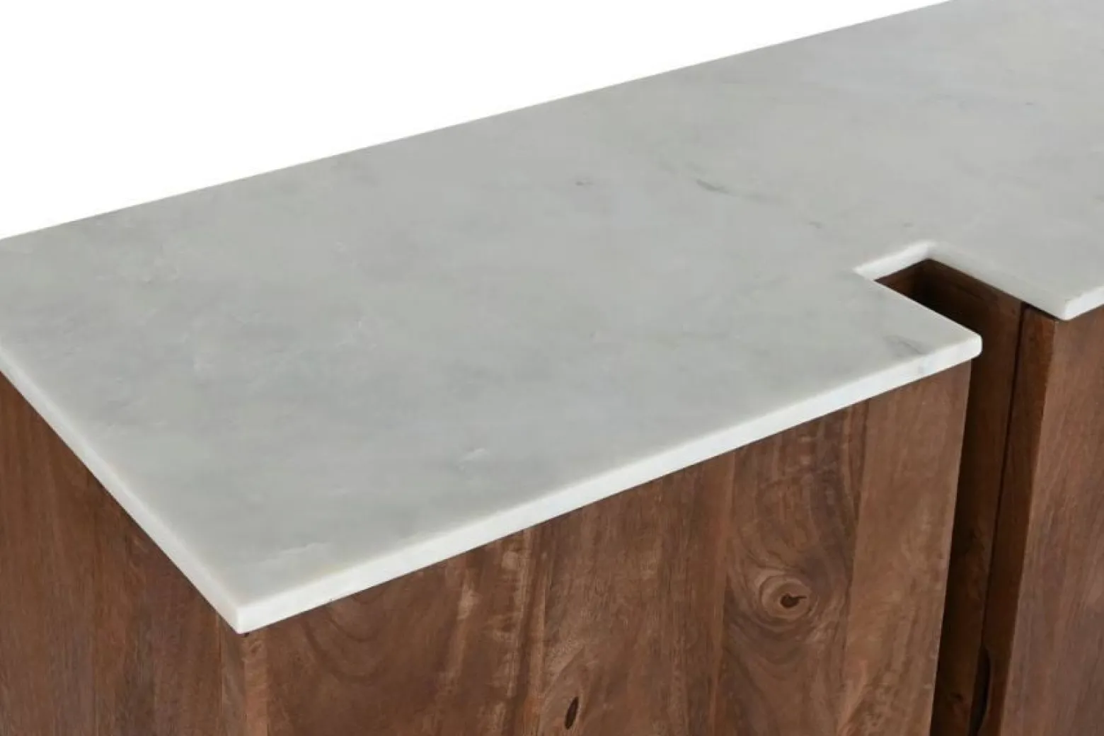 Komoda mango z marmurowym blatem 76x162,5x47 cm