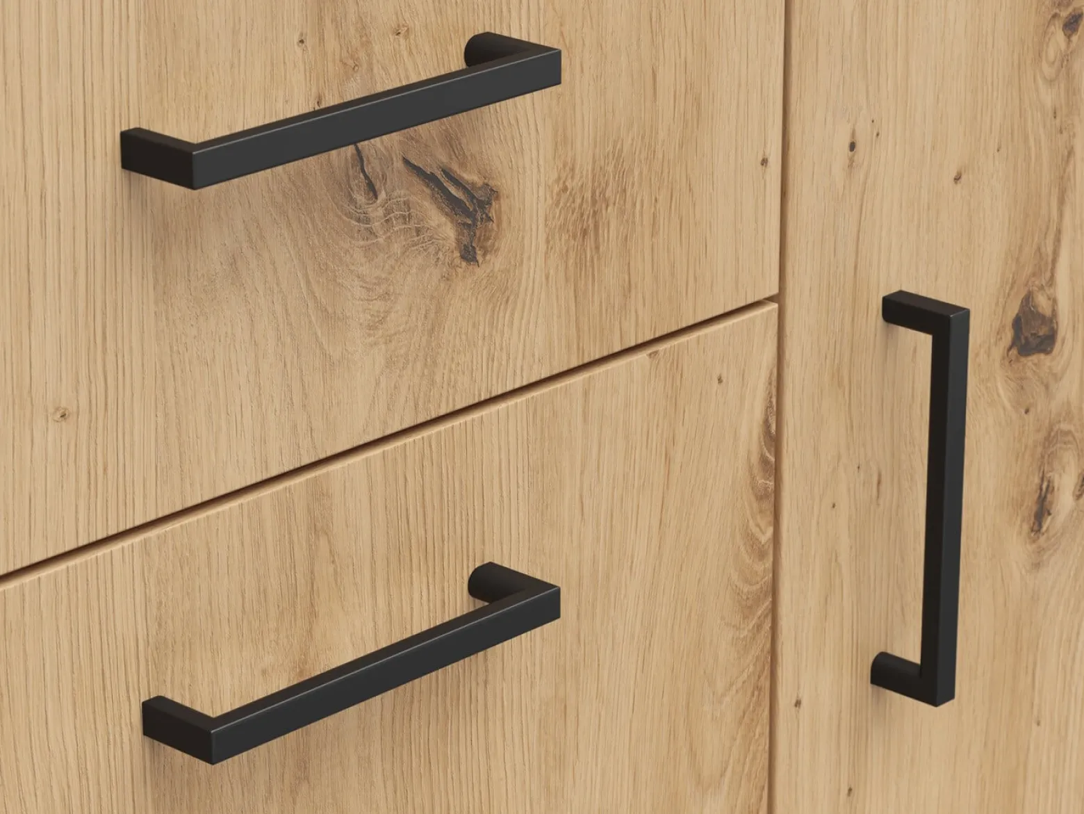 Komoda MultiDo 80 cm z 2 drzwiami i 2 szufladami dąb artisan