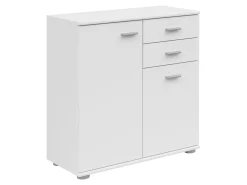 Komoda Noeda 71 cm z 2 drzwiami i 2 szufladami biała