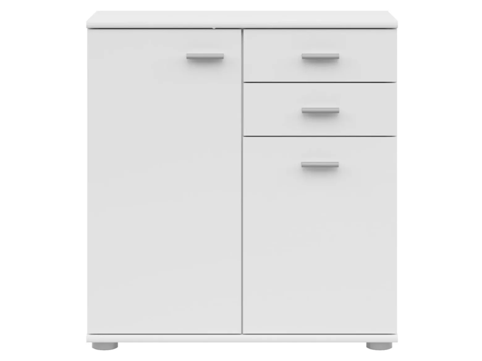 Komoda Noeda 71 cm z 2 drzwiami i 2 szufladami biała